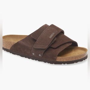 Birkenstock Brown Suede Adjustable Two-Strap Slide